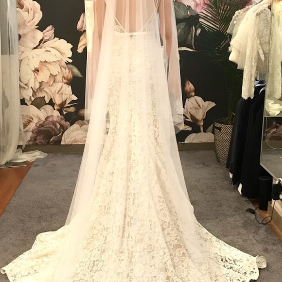 Inbal Dror White Lace Crochet Wedding Dress - Picture 4 of 5